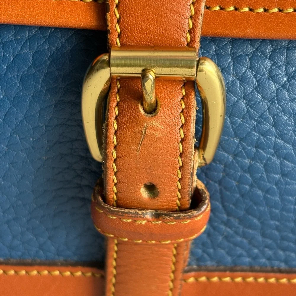 Dooney and Bourke awl French Blue Leather Surrey Messenger Carrier Crossbody Bag - Picture 13 of 16